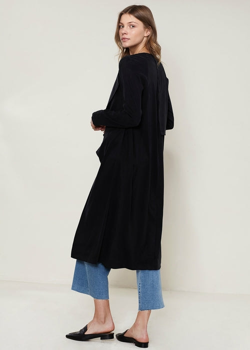 Women's Wrap Trench Coat In Black