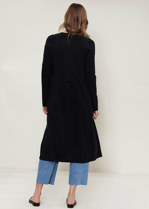 Women's Wrap Trench Coat In Black