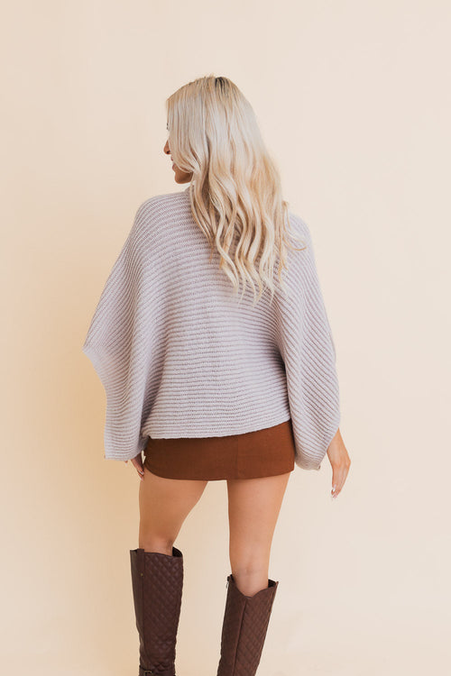 Urban Chic Ribbed Knit Sleeve Poncho