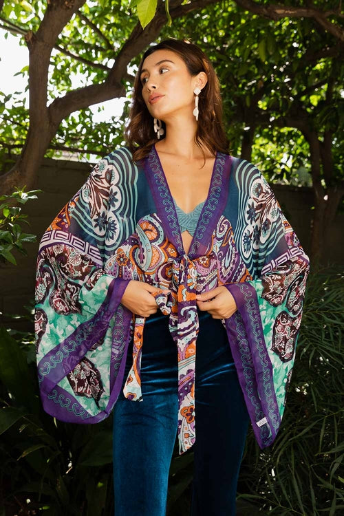 Free Spirit Boho Tie Front Wrap w/ Armholes