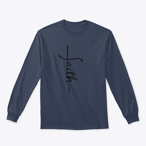 Faith Calligraphy Graphic In The Shape Of A Cross Design for