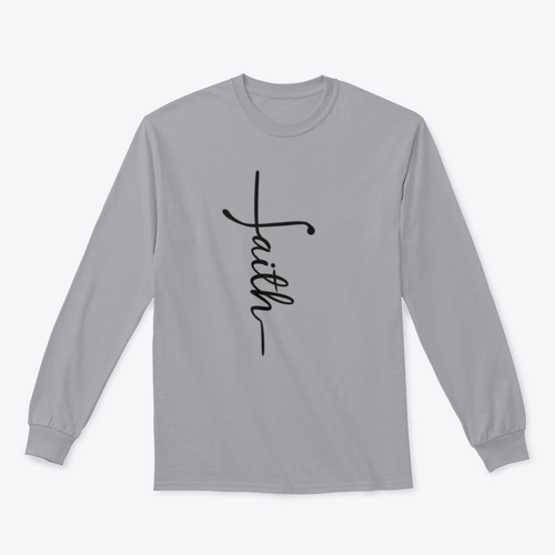 Faith Calligraphy Graphic In The Shape Of A Cross Design for