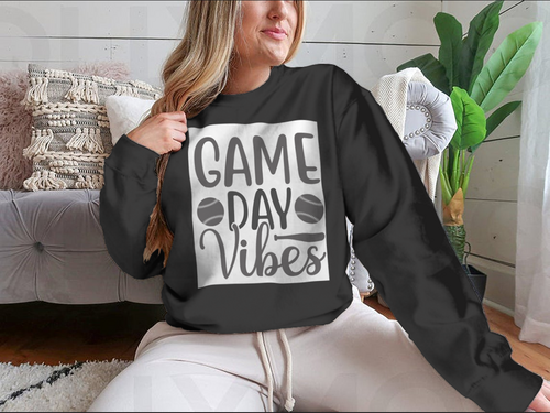 Game Day Vibes Artistic Lettering With Softball Inspirational Logo