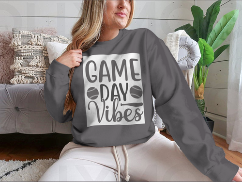 Game Day Vibes Artistic Lettering With Softball Inspirational Logo