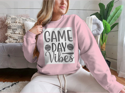 Game Day Vibes Artistic Lettering With Softball Inspirational Logo