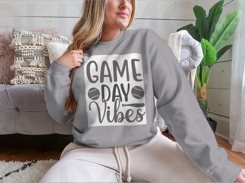 Game Day Vibes Artistic Lettering With Softball Inspirational Logo