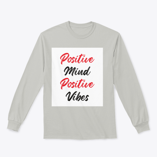 Positive Mind Positive Vibes Calligraphy Design for Sweatshirt