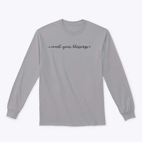 Hand Sketched Count Your Blessings Design for Sweatshirt