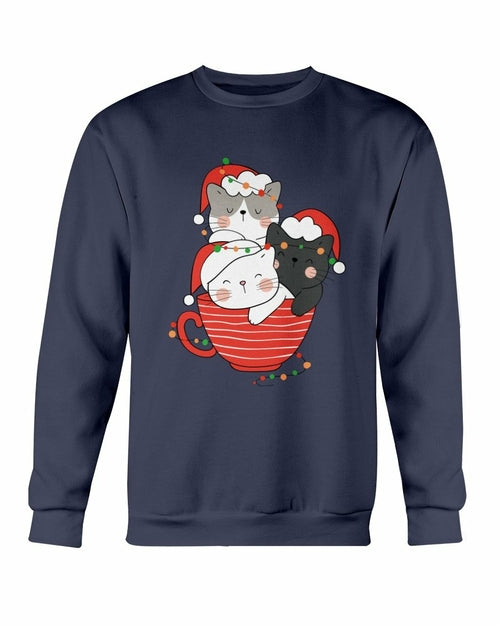 Cute Cats Cup Christmas Sweatshirt