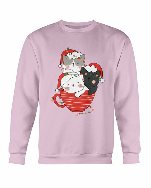 Cute Cats Cup Christmas Sweatshirt