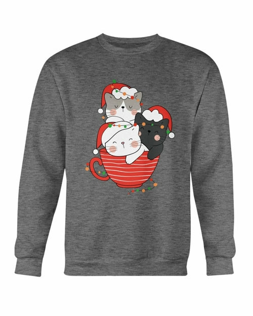 Cute Cats Cup Christmas Sweatshirt