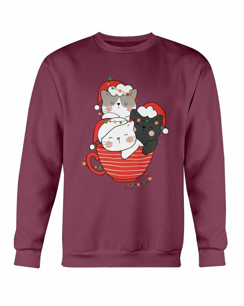 Cute Cats Cup Christmas Sweatshirt