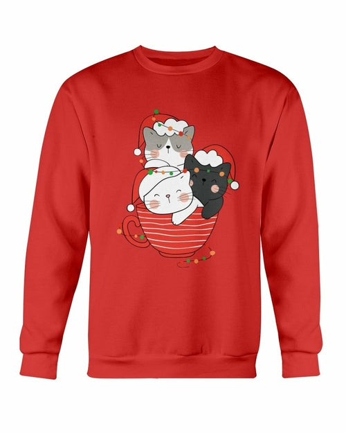 Cute Cats Cup Christmas Sweatshirt