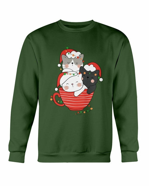 Cute Cats Cup Christmas Sweatshirt